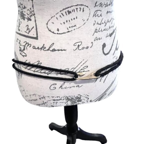 Black White Rope‎ Belt Coastal Nautical Waist Belt Preppy Boho M/L 36" - Picture 4 of 6